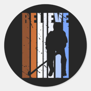 Retro Mens Field Hockey Player Birthday Boys Vinta Classic Round Sticker