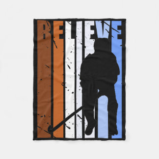Retro Mens Field Hockey Player Birthday Boys Vinta Fleece Blanket