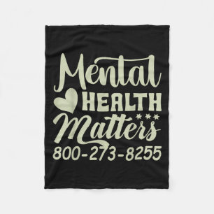 Retro Mental Health S 800-273-8255 Awareness  Fleece Blanket