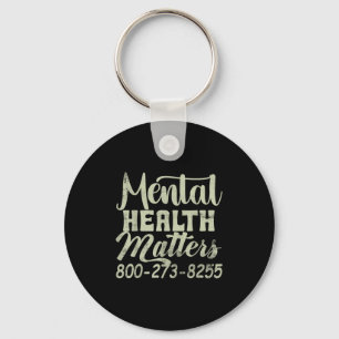 Retro Mental Health S 800-273-8255 Awareness  Keychain