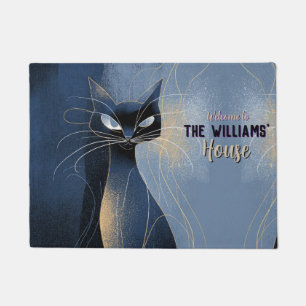 Retro Meow Cat Mom Dad Out Door Decor Carpet Doormat