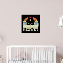 Retro Meowdy Cat Meme Funny Cowboy Cat Hat Gifts 