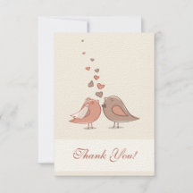 Rétro Merci d'oiseaux de jeunes mariés