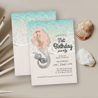 Retro Mermaid Beach Theme 21st Birthday