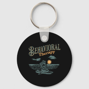 Retro Mermaid Behaviour yst Beach Summer ABA Keychain
