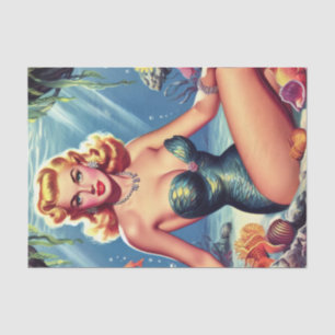 Retro Mermaid Pin Up Tissue Paper
