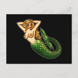 Retro Mermaid Postcard