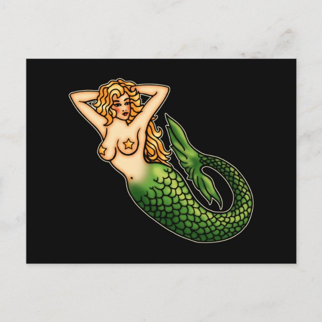Retro Mermaid Postcard (Front)