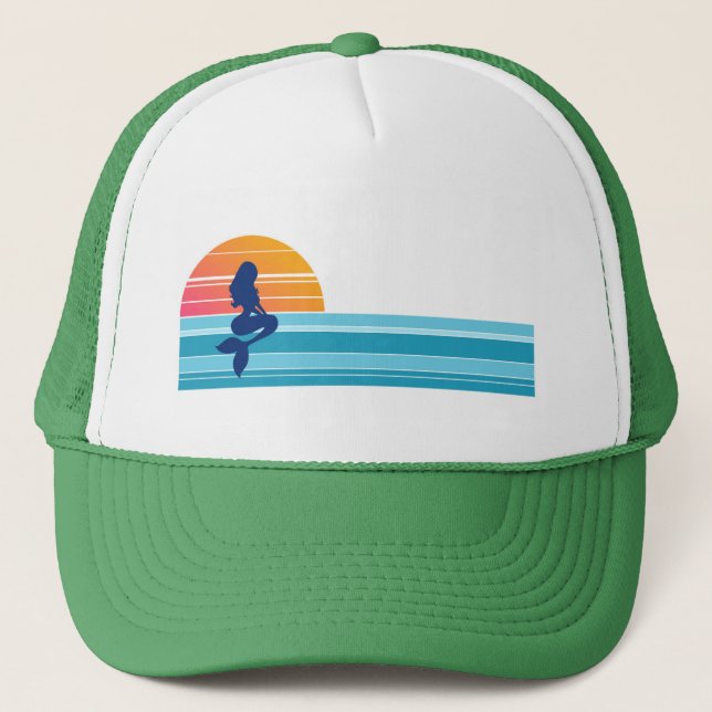 Retro Mermaid Trucker Hat (Front)