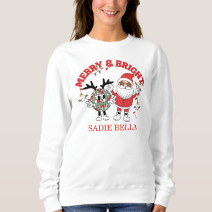 Retro Merry And Bright Christmas Sweatshirt