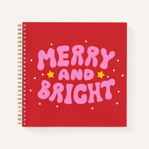 Retro Merry and Bright Holiday Design Notebook