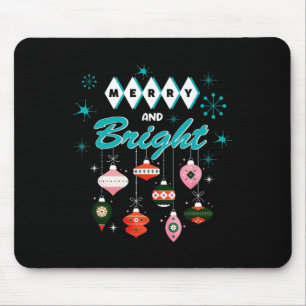 Retro Merry And Bright Mid-century Modern Christma Mouse Pad