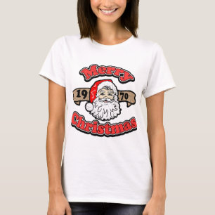 Retro Merry Christmas 1970 Santa  T-Shirt