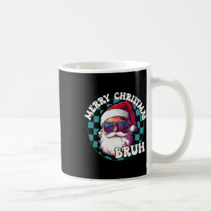 Retro Merry Christmas Bruh Funny Cool Santa Claus  Coffee Mug