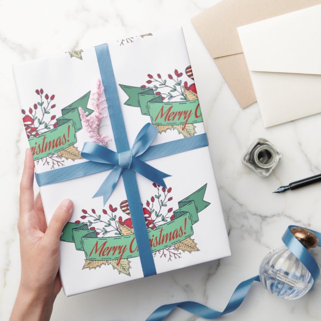 Retro Merry Christmas / Holidays 2022  Wrapping Paper (Gifting)