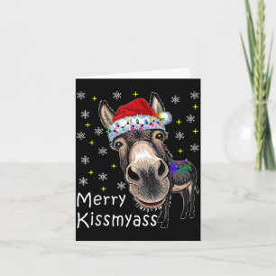 Retro Merry Christmas Light Merry Kissmy Funny  Card