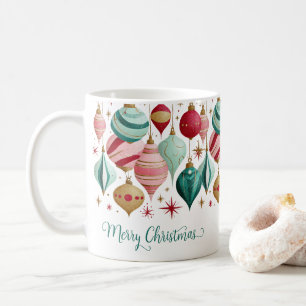 Retro Merry Christmas Ornaments Personalized Coffee Mug