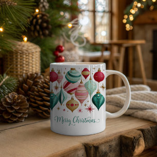 Retro Merry Christmas Ornaments Personalized Coffee Mug