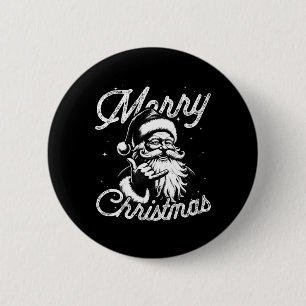 Retro Merry Christmas Santa Shaka Hawaiian Surf Sk 2 Inch Round Button