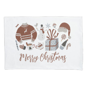 Retro Merry Christmas Sweater Pillowcase