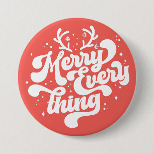 Retro Merry Everything Merry Christmas 3 Inch Round Button