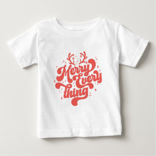 Retro Merry Everything Merry Christmas Baby T-Shirt