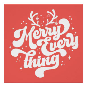 Retro Merry Everything Merry Christmas  Poster