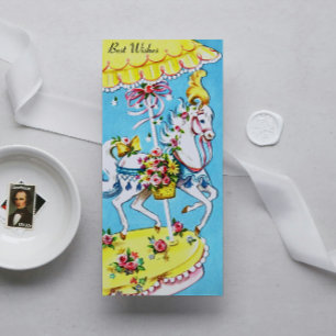 Retro Merry-Go-Round Best Wishes Birthday Card