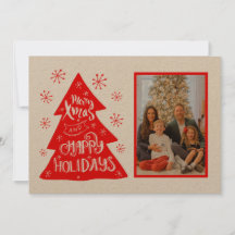 Retro Merry Xmas Tree Photo Template