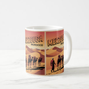 Retro Merzouga sahara camel ride morocco travel  Coffee Mug