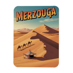 Retro Merzouga sahara camel ride morocco travel  Magnet