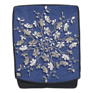 Retro Metallic Mandala on grunge background Backpack