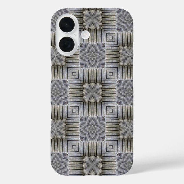 Retro Metallic Silver Decorative Squares Pattern Case-Mate iPhone Case (Back)
