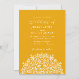 Retro Mexican Terrain Flourishing Mandala Wedding Invitation