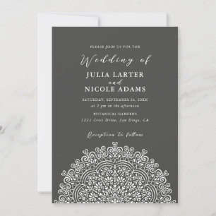 Retro Mexican Terrain Flourishing Mandala Wedding Invitation