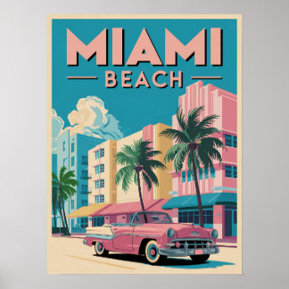 Retro Miami Beach Art Deco - Poster Vintage voyage