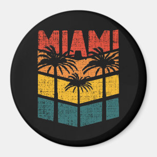 Retro Miami Florida Beach Souvenir Palm Tree 80s Magnet
