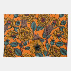 Retro mice party kitchen towel