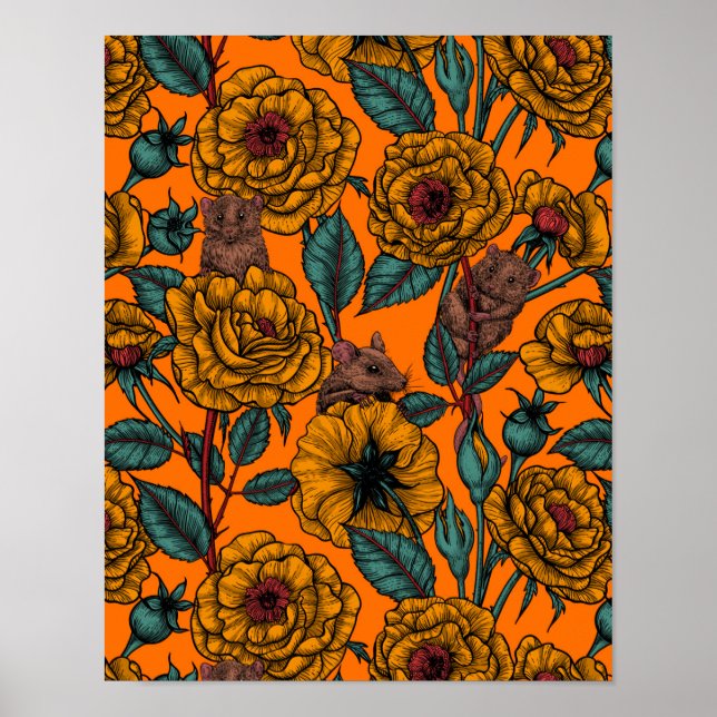 Retro mice party poster (Front)