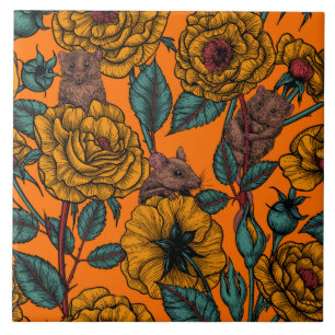 Retro mice party tile