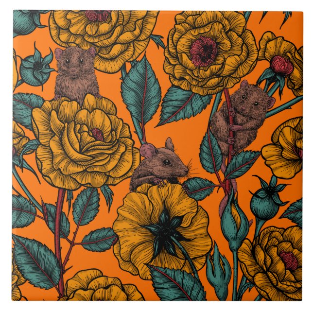 Retro mice party tile (Front)