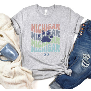 Retro Michigan Dog Mom T-Shirt
