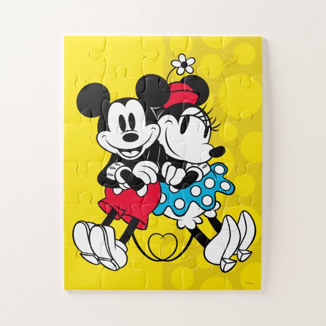 Retro Mickey & Minnie Love Tail Jigsaw Puzzle (Vertical)