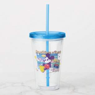 Retro Mickey Positive Vibes Only Acrylic Tumbler