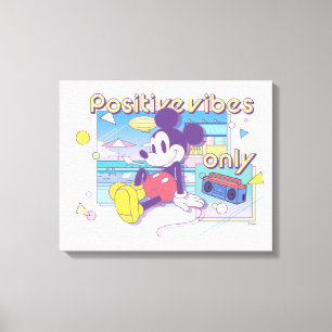 Retro Mickey Positive Vibes Only Canvas Print