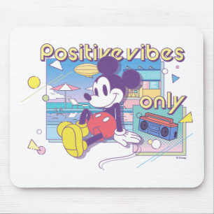 Retro Mickey Positive Vibes Only Mouse Pad