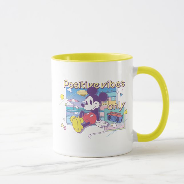 Retro Mickey Positive Vibes Only Mug (Right)