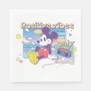 Retro Mickey Positive Vibes Only Napkin