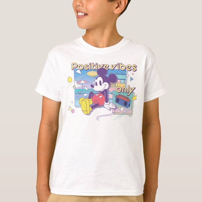 Retro Mickey Positive Vibes Only T-Shirt (Front)