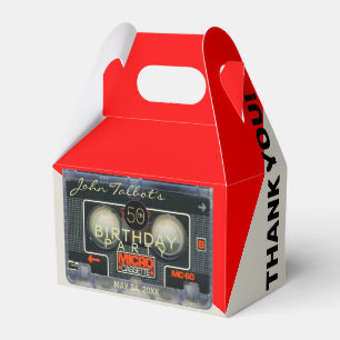 Retro Micro Audiotape 50th Birthday Thank You GFB Favor Box